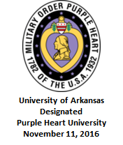 University of Arkansas Designated Purple Heart University on November 11, 2016